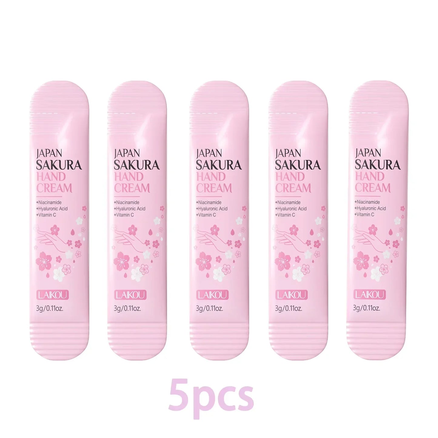 LAIKOU Sakura Hand Cream – Moisturizing & Brightening Travel Balm Peaceful Pleasures Health and Wellness 5 PCS