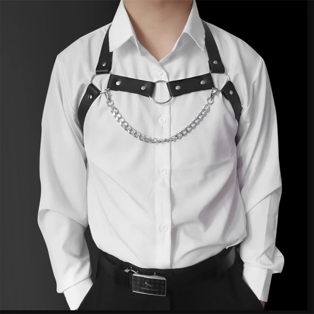 Fetish Men Sexual Chest Leather Harness Belts Adjustable BDSM Gay