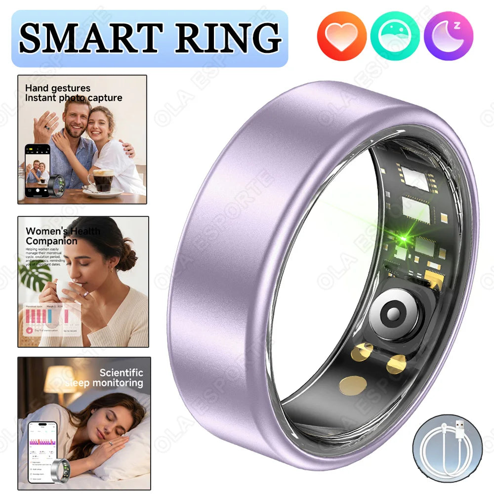R10 Smart Ring For Men Women with Wireless Charging,SkinTemperature Health and Sleep Monitor,Multi-sport Modes For Andriod IOS Peaceful Pleasures Health and Wellness