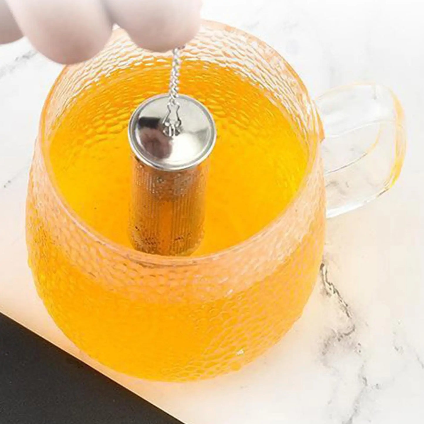 Stainless Steel Loose Leaf Tea Infuser & Strainer with Hook