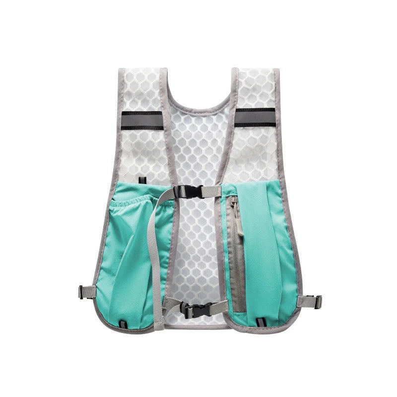 Outdoor Hiking Vest Bag Waterproof Nylon Material Cycling Bag Road Running and Hiking Backpack Peaceful Pleasures Health and Wellness Cyan