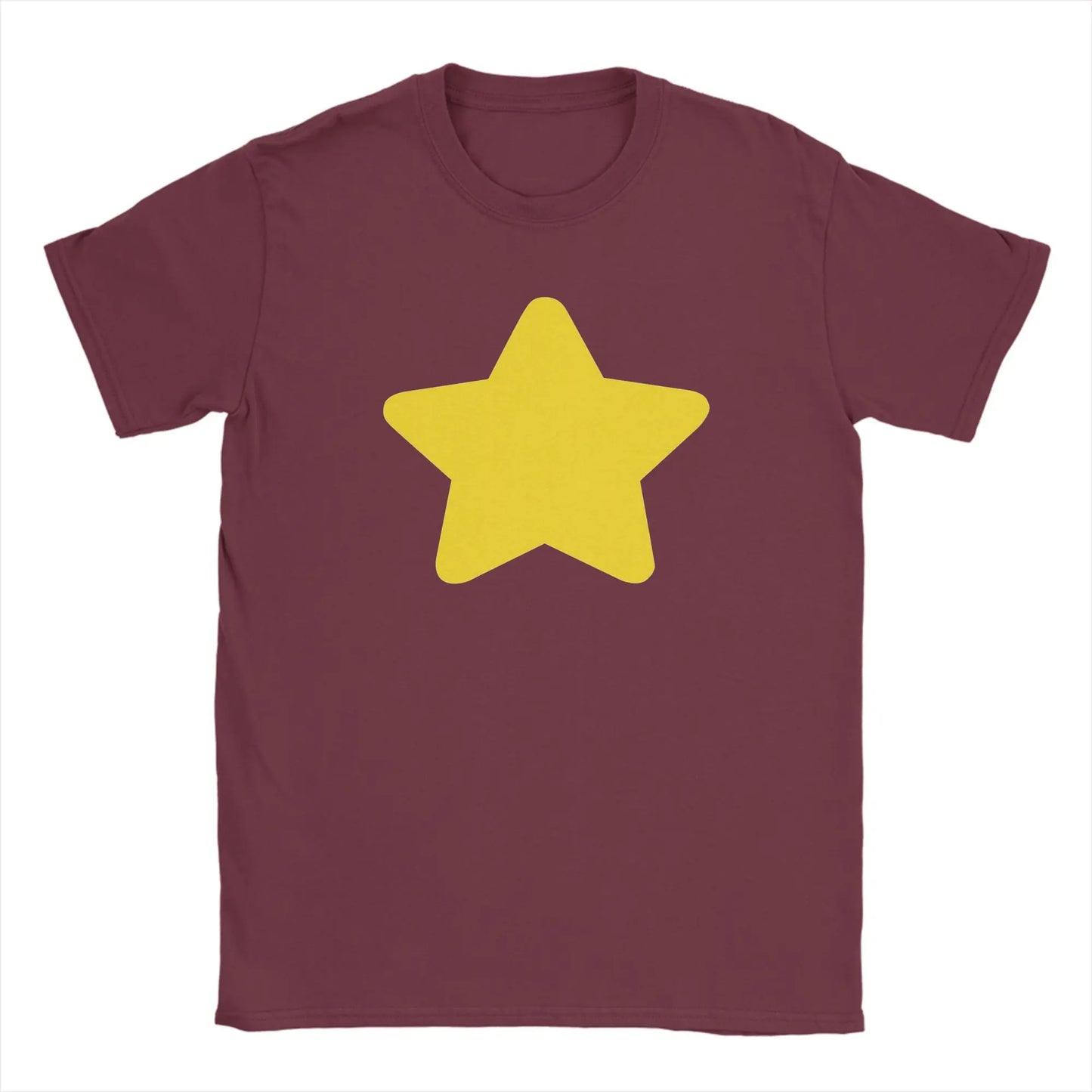 Casual Stevens Universes T-Shirt Men Round Collar Pure Cotton T Shirt Star Short Sleeve Tee Shirt Printed Tops Peaceful Pleasures Health and Wellness Burgundy S