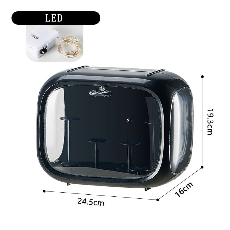 Practical Blind Box Storage Display Rack Space Capsule Storage Box Mini Figure Acrylic Display Cabinet Home Ornaments Decoration Peaceful Pleasures Health and Wellness black-led