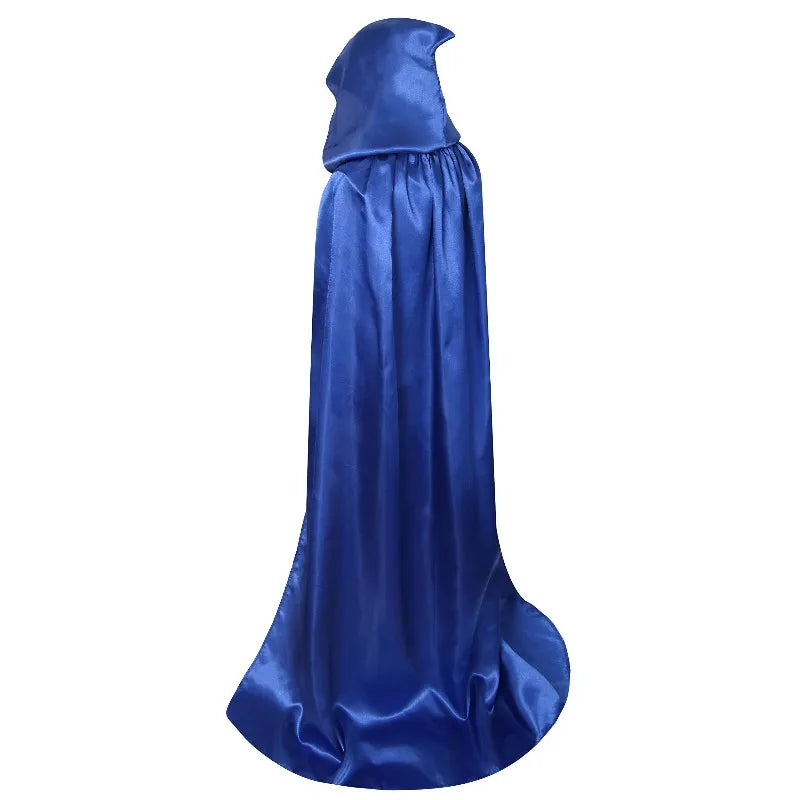Hooded Witch Cloak Black Long Robe Halloween Costume Unisex