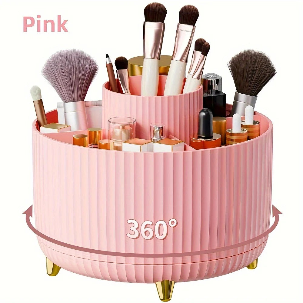 360° Rotating Makeup Organizer | Spinning Countertop Storage
