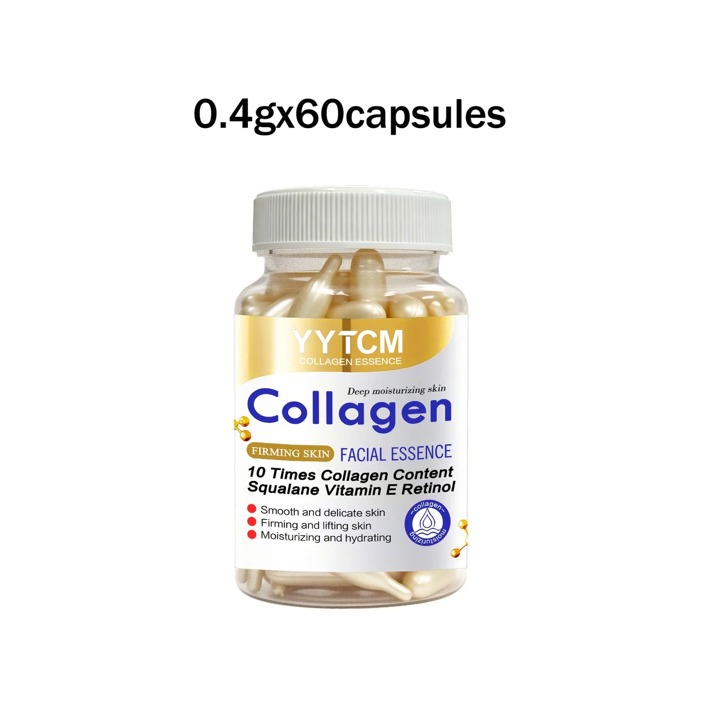 Collagen Firming Capsule Essence Moisturizes Hydrates And Smooths The Skin. With Squalane, Retinol 18/30/48/60/90/180 Capsules Peaceful Pleasures Health and Wellness 1bottle 60capsules