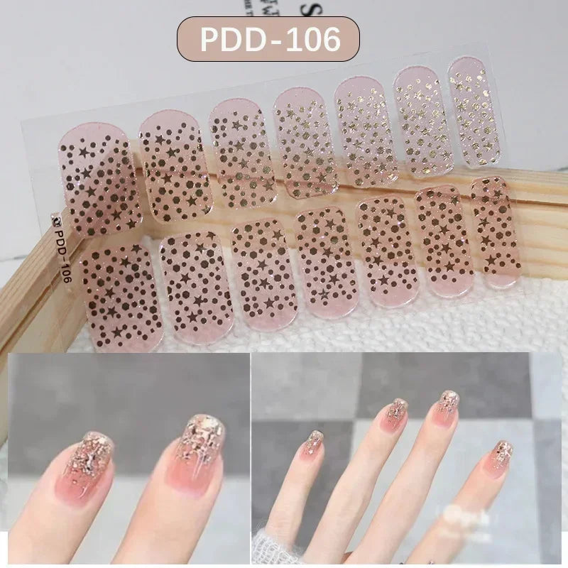 Glitter Full Cover Nail Stickers | Self-Adhesive Nail Wraps