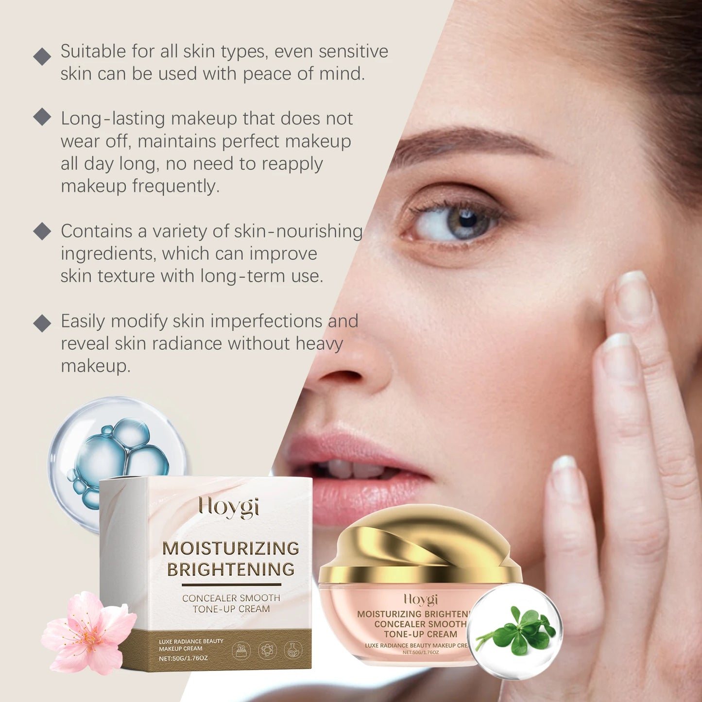Hoygi Centella Asiatica BB Concealer Cream Full Coverage 50g