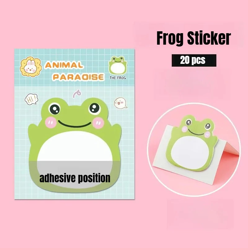 New 8 Packs Cartoon Small Animal Special-shaped Sticky Notes Office Simple Shape Creative Sticky Notes Cute Colorful Note Paper Peaceful Pleasures Health and Wellness 8Pcs-3
