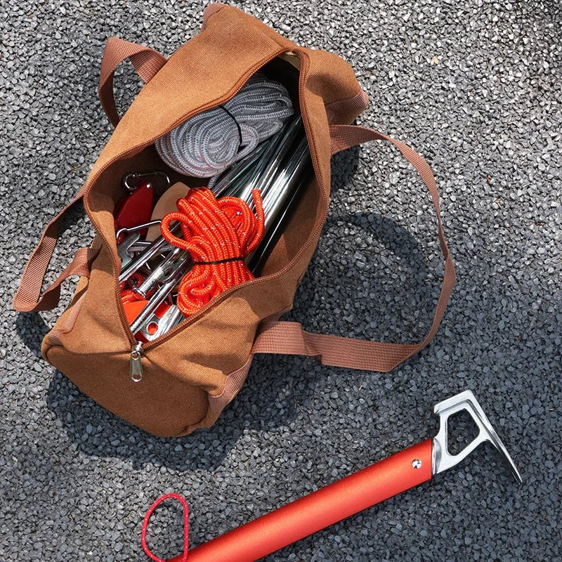 Cylinder Tent Stake Storage Bag – Large Capacity Camping Organizer