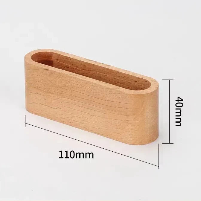 Wooden Business Card Holder Note Display Rack Office Supplies