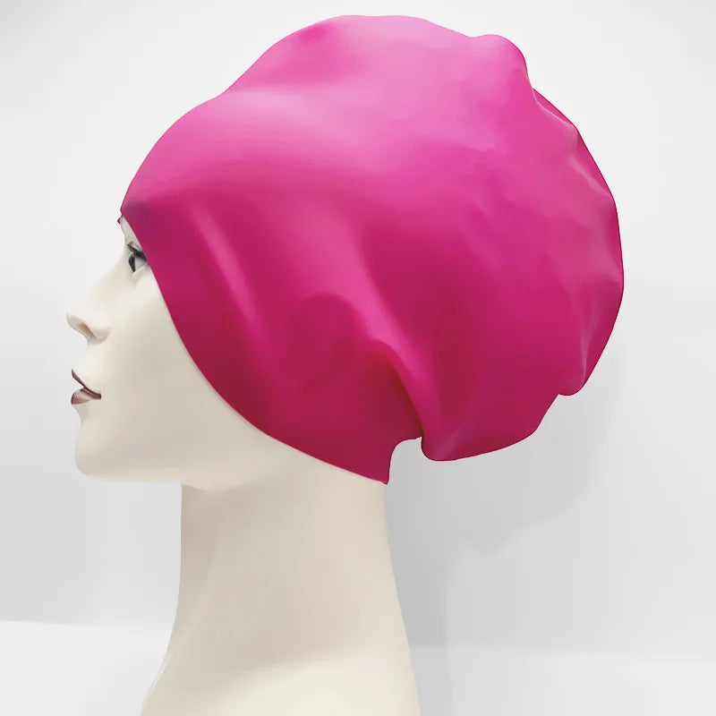 Large Silicone Swim Cap for Long Hair – Anti-Slip Waterproof