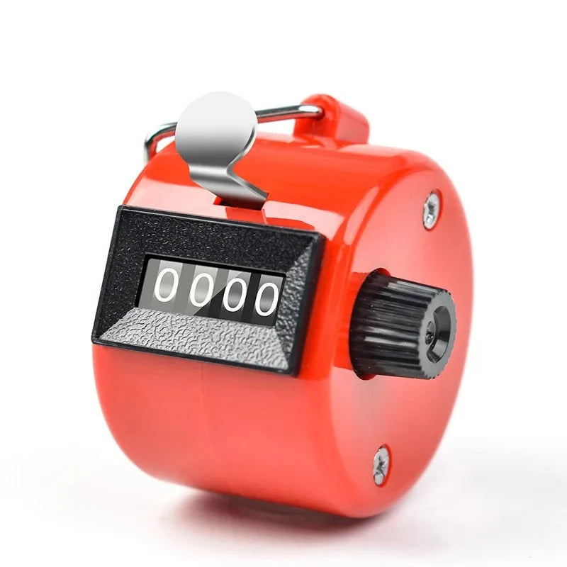 Manual Recording Mechanical Counter Four Digit Traffic Warehouse Points Cargo Readings Digital Counting Peaceful Pleasures Health and Wellness Red
