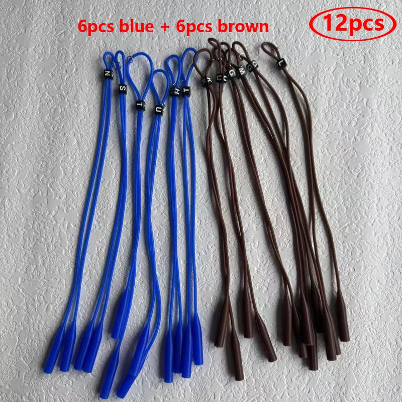 12pcs/24pcs Sports Eyewear Retainer Candy Color Silicone Sunglasses Women Eyeglasses Straps Adjustable Glasses Elastic Holder Peaceful Pleasures Health and Wellness 12pcs z03