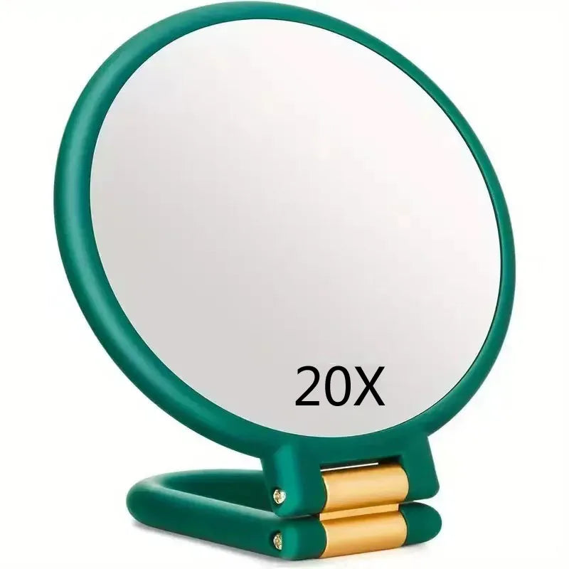 Double-Sided Handheld Makeup Mirror – 20x Magnification Foldable