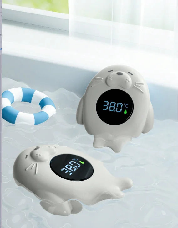 Baby bath thermometer Tub Temperature Monitor Hot Cold Water Resistant Temperature Warning Monitor Upgraded Sensor LED display Peaceful Pleasures Health and Wellness WHITE-otter