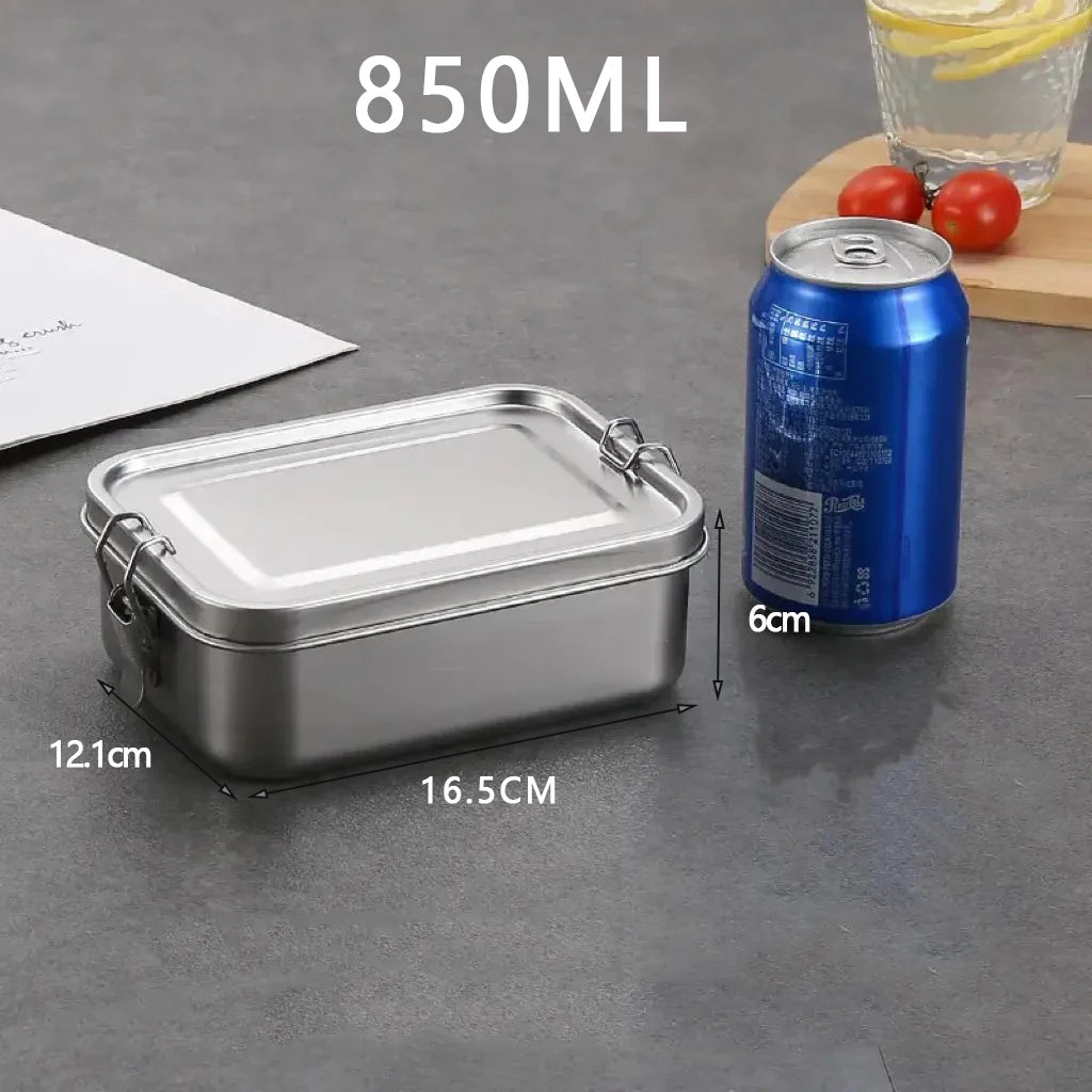 Stainless Steel Bento Box Metal Lunch Box Food Storage Containers with Lockable Clips Lunch Snack Boxes for Work,School Peaceful Pleasures Health and Wellness 850ml 1