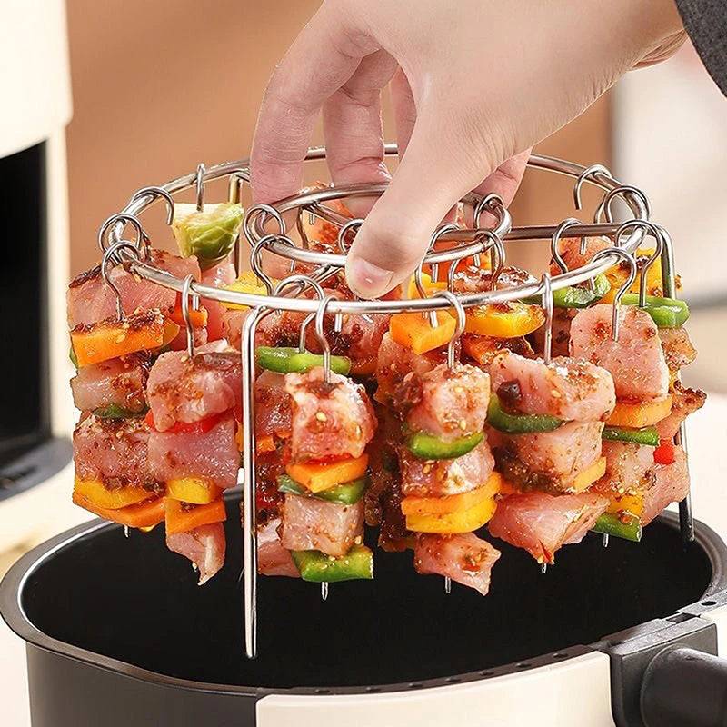 Air Fryer Vertical Skewer Rack – Stainless Steel, 12 Needles
