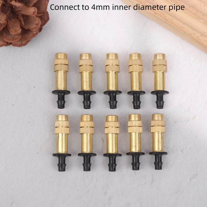 10Pcs/pack Garden Misting Cooling System Garden Irrigation Watering Brass Atomizer Adjustable Garden Micro Sprinklers Peaceful Pleasures Health and Wellness A1