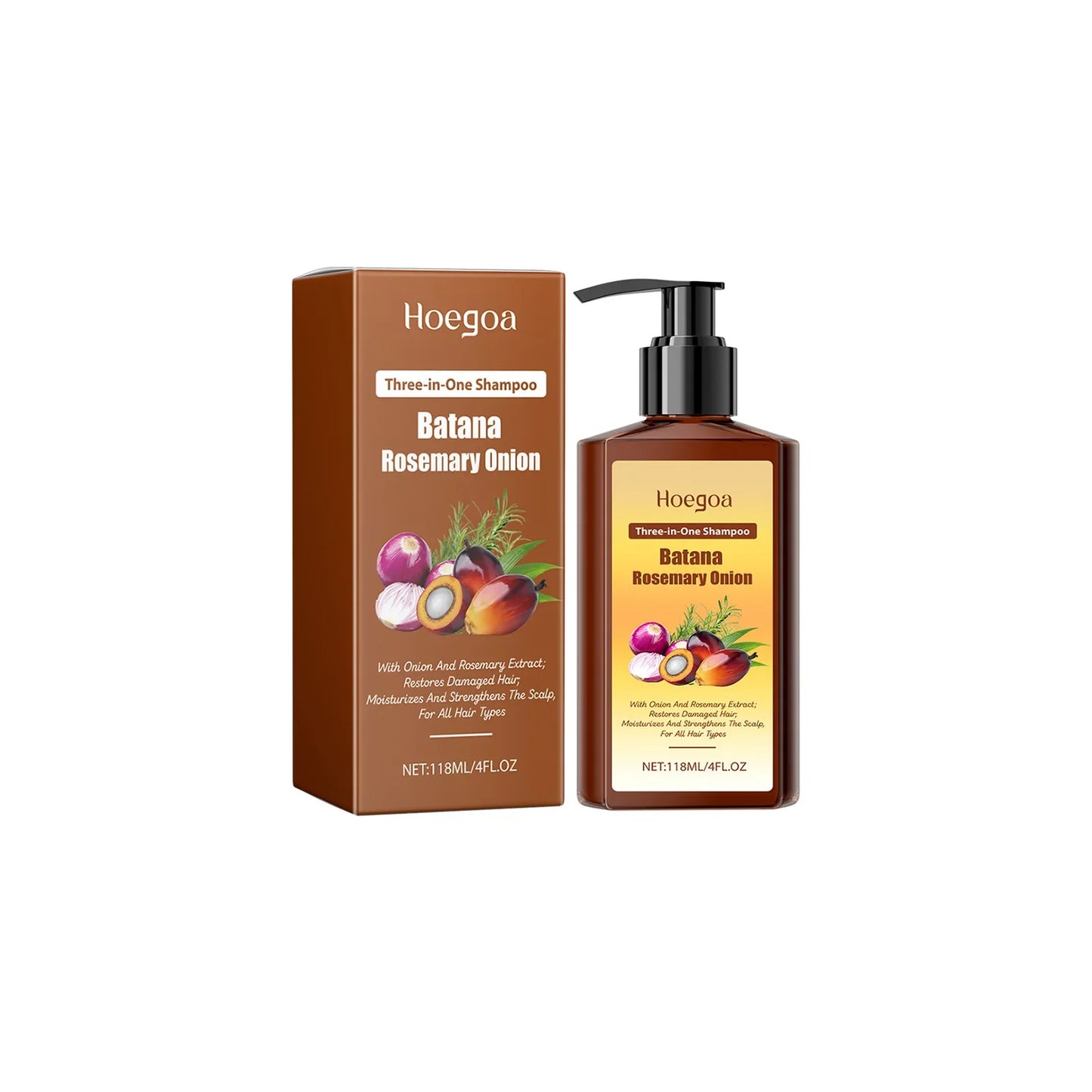 HOEGOA 3-in-1 Batana Rosemary Shampoo – Hair Growth & Scalp