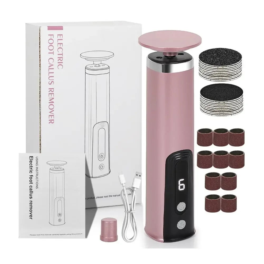 Professional Foot Scrubber Sander Grinder For Dead Skin Cracked Heel Pedicure Tool Electric Foot File Callus Remover For Feet Peaceful Pleasures Health and Wellness golden rose