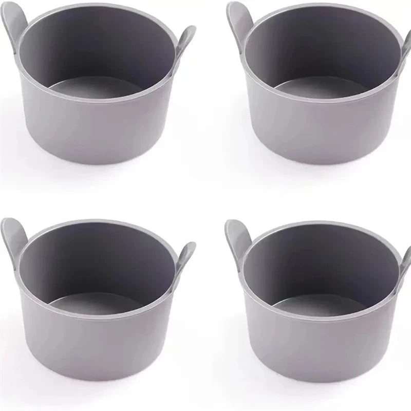 4pcs Air Fryer Silicone Egg Poacher Cups Silicone Egg Cooker Mold Baking Custard Tart Pie Cake Desserts Maker Silicone Basket Peaceful Pleasures Health and Wellness GRAY