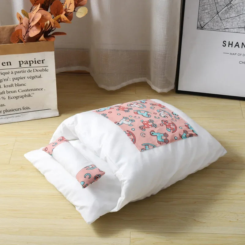 Japanese Cat Sleeping Bag – Warm Cave Bed for Cats & Dogs