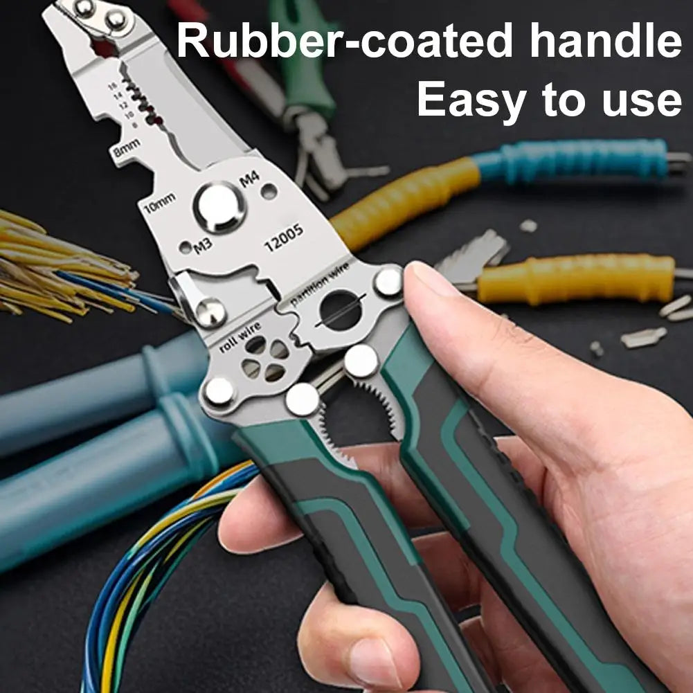 Foldable Wire Stripper Pliers Electrician Special Cable Cutter Crimping Pliers Wire Splitting Stripping Cutting Hand Tools Peaceful Pleasures Health and Wellness