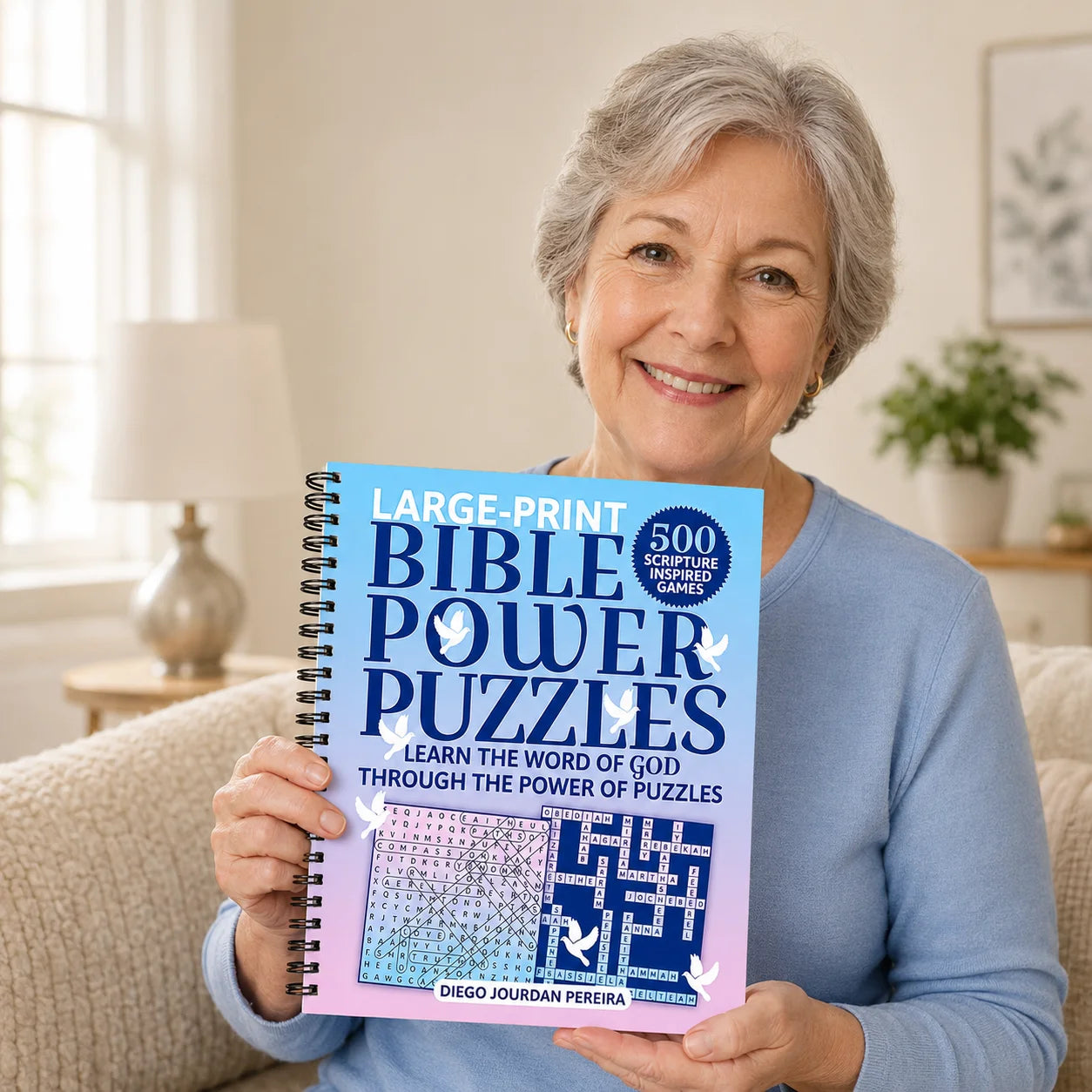 Large-print Bible Power Puzzles A5 Spiral Activity Book 500