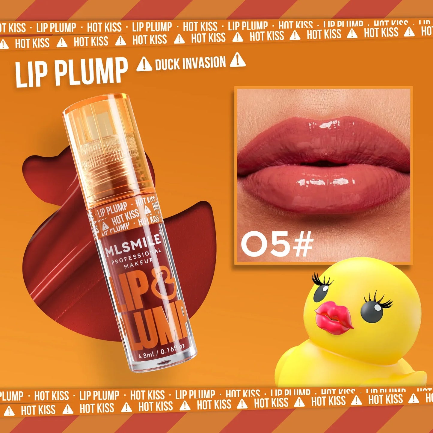 MLSMILE Duck Lip Plump Lip Oil Moisturizing Lip Gloss Mirror Water nature long-lasting Gloss Gloss Pearl Lip Glaze Set Peaceful Pleasures Health and Wellness 05