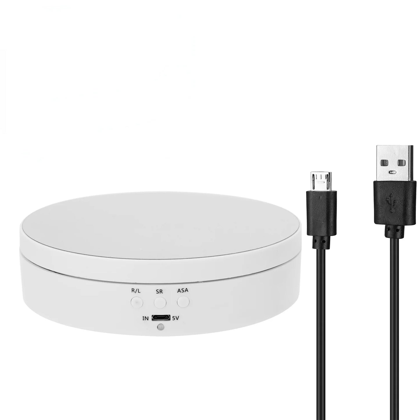 Max Load 4KG Multifunctional Rotating Display Stands Electric Turntable 360° Rotation Noiseless Rotating Table Jewelry Stand Peaceful Pleasures Health and Wellness WHITE