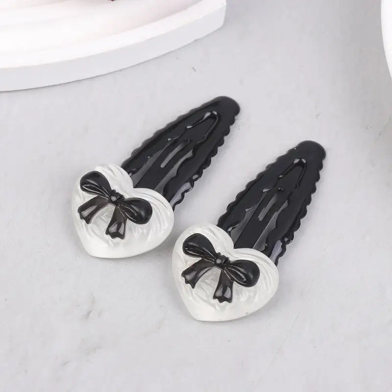Bowknot Heart BB Hair Clips Non-Slip Cute Set of 2/6 Pcs