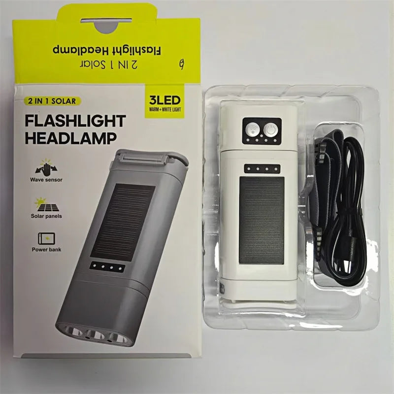SHINEKNOT 2-in-1 LED Headlamp Flashlight with Power Bank