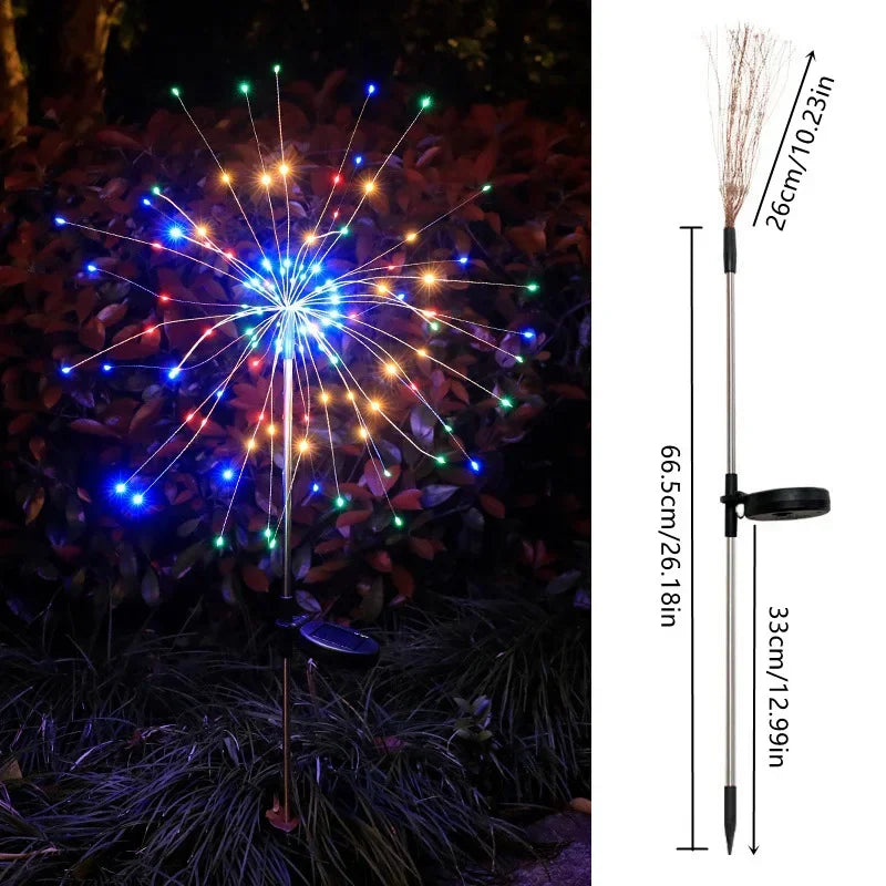 Solar LED Firework Fairy Lights – Outdoor Garden Stake Decor
