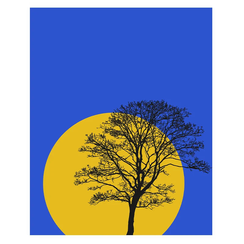 Abstract Wall Art Landscape Tree Sun Moon Silhouette Canvas Painting Modern Style Poster Prints for Living Room Wall Decor Peaceful Pleasures Health and Wellness 02 15x20cm No Frame China Mainland
