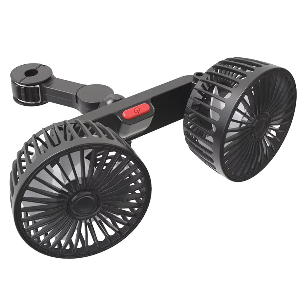 360° 3-Head Car Fan USB/12V/24V – Desk & Auto Use
