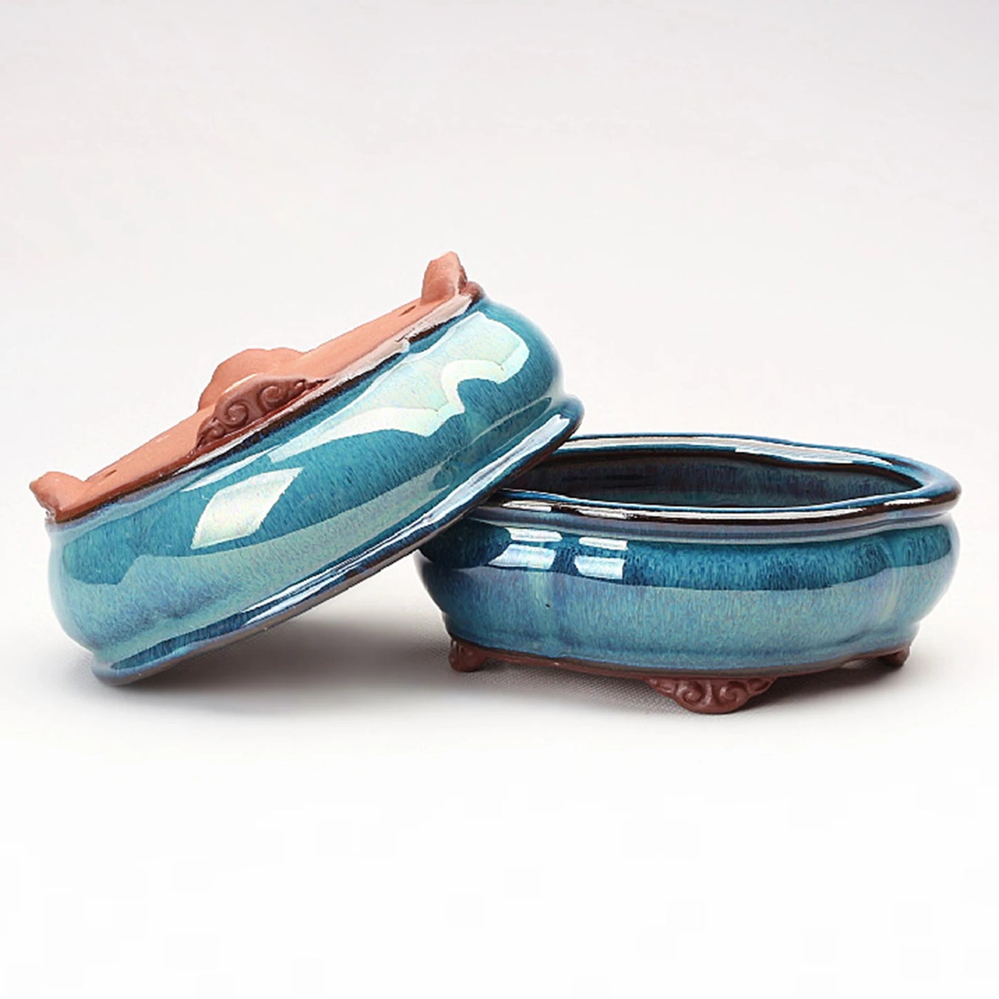 Ceramic Garden Planter Pots Elegant Breathable Rough Pottery Bonsai Pots for Living Room Bedroom Study Pots Peaceful Pleasures Health and Wellness