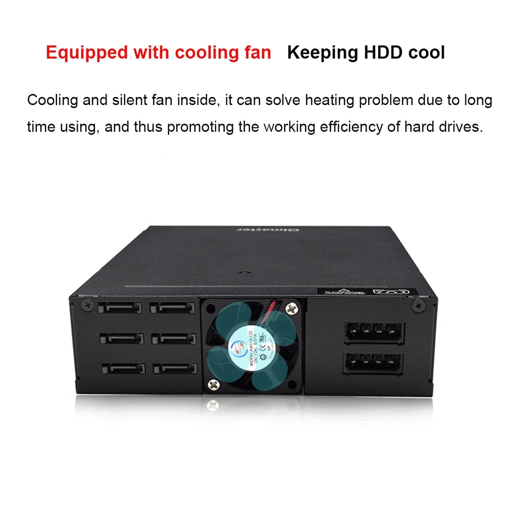 OImaster 6-Bay Hot-Swap SATA Mobile Rack for 2.5" HDD & SSD