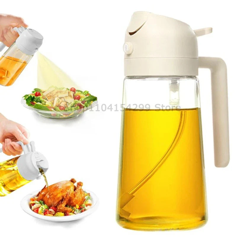 2-in-1 Oil Sprayer & Dispenser Bottle 470ml | Air Fryer & BBQ