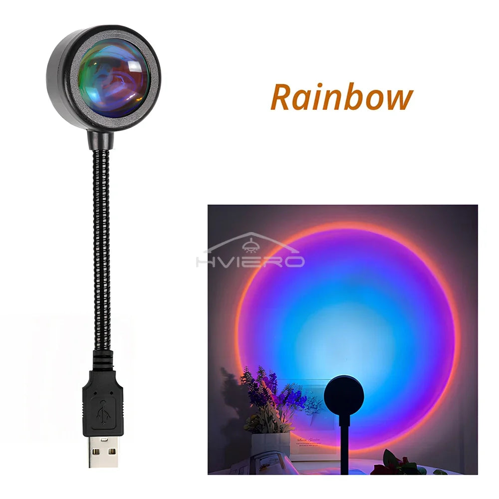 USB Sunset Lamp – Colorful Gradient LED Atmosphere Light
