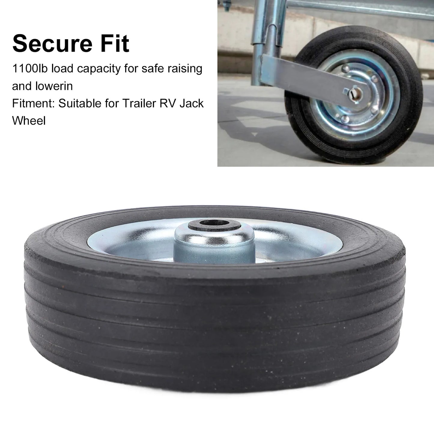 6-Inch Trailer Jack Wheel | 43mm, 1100 lbs, Waterproof