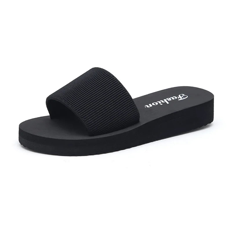 Women's Wedge Platform Flip Flop Sandals | Non-Slip Beach Slides