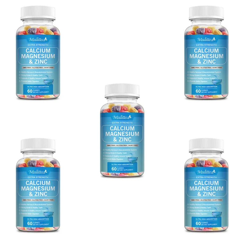 Calcium Magnesium Zinc + Vitamin D3 Gummies – Bones, Nerves & Immunity | 60 Count Peaceful Pleasures Health and Wellness