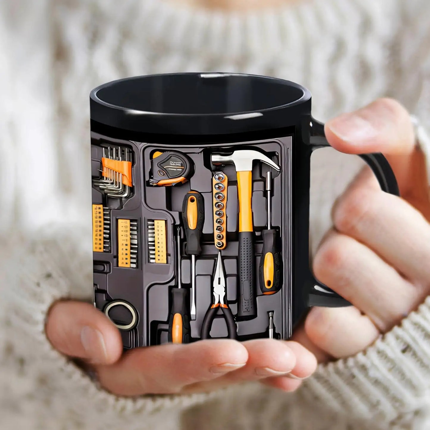 Mechanic Toolbox Coffee Mug | C-Handle Ceramic Cup 11oz Gift