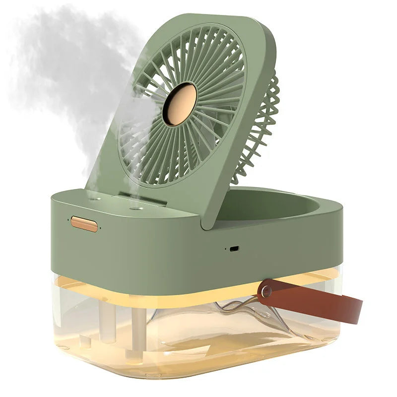 2-in-1 Portable Fan & Spray Humidifier – USB Desktop Cooler