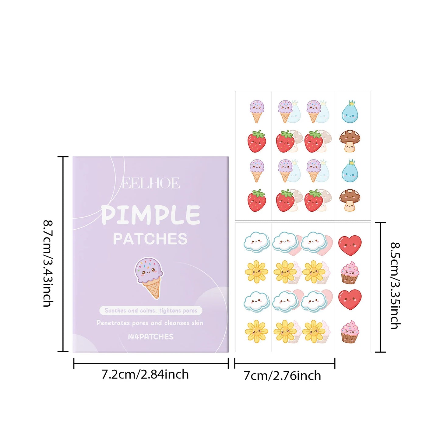 144pc Salicylic Acid Hydrocolloid Acne Patches – Invisible Pimple