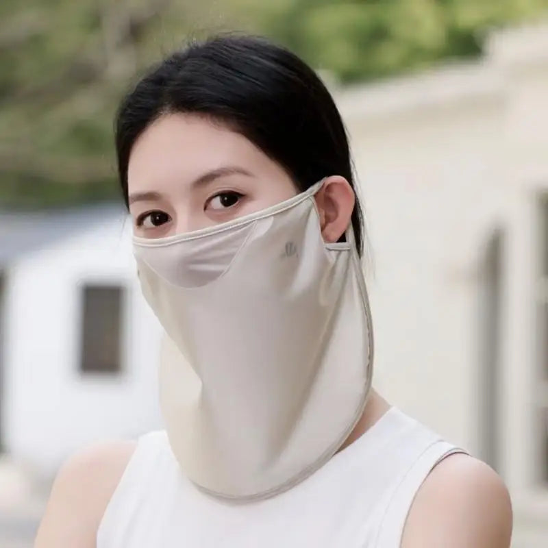 Ice Silk Women's Face & Neck UV Sun Cover – Lightweight Mask