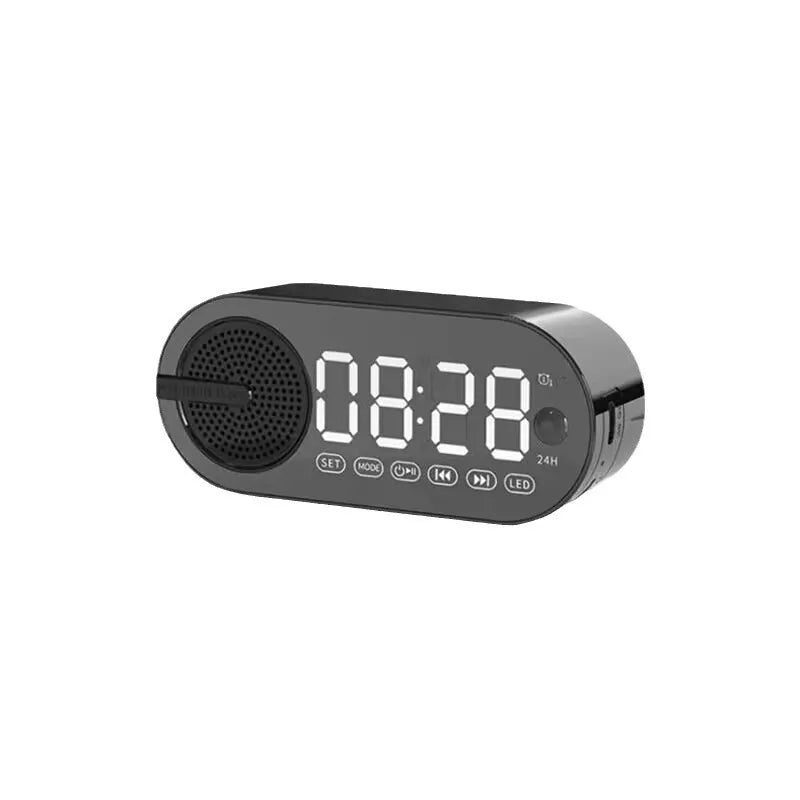HOMEFISH Bluetooth Speaker Mini Alarm Clock | Portable Subwoofer Bluetooth Alarm Speaker Peaceful Pleasures Health and Wellness