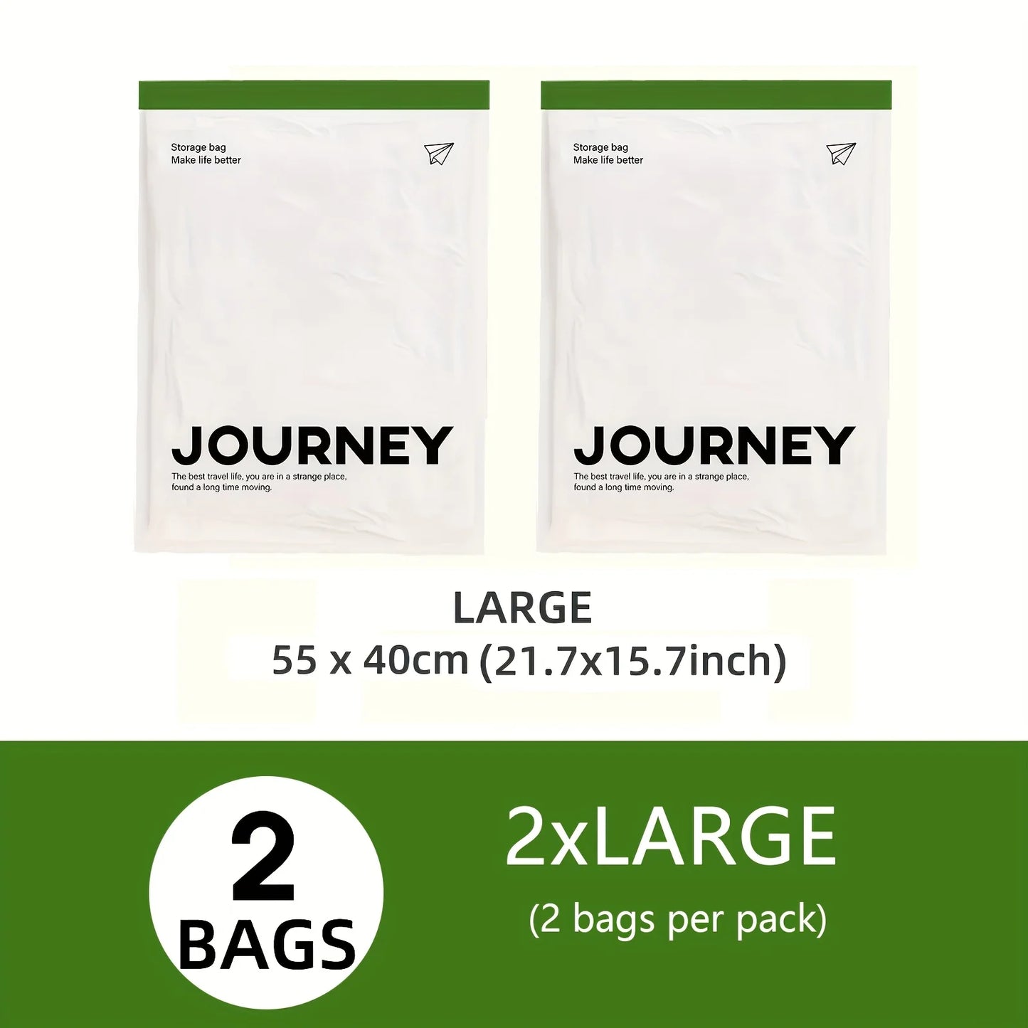 2pcs Hand-Rolled Travel Vacuum Storage Bags – No Pump Needed, Space-Saving Travel Bags for Camping, Picnics and Road Trips Peaceful Pleasures Health and Wellness L-55x40cm