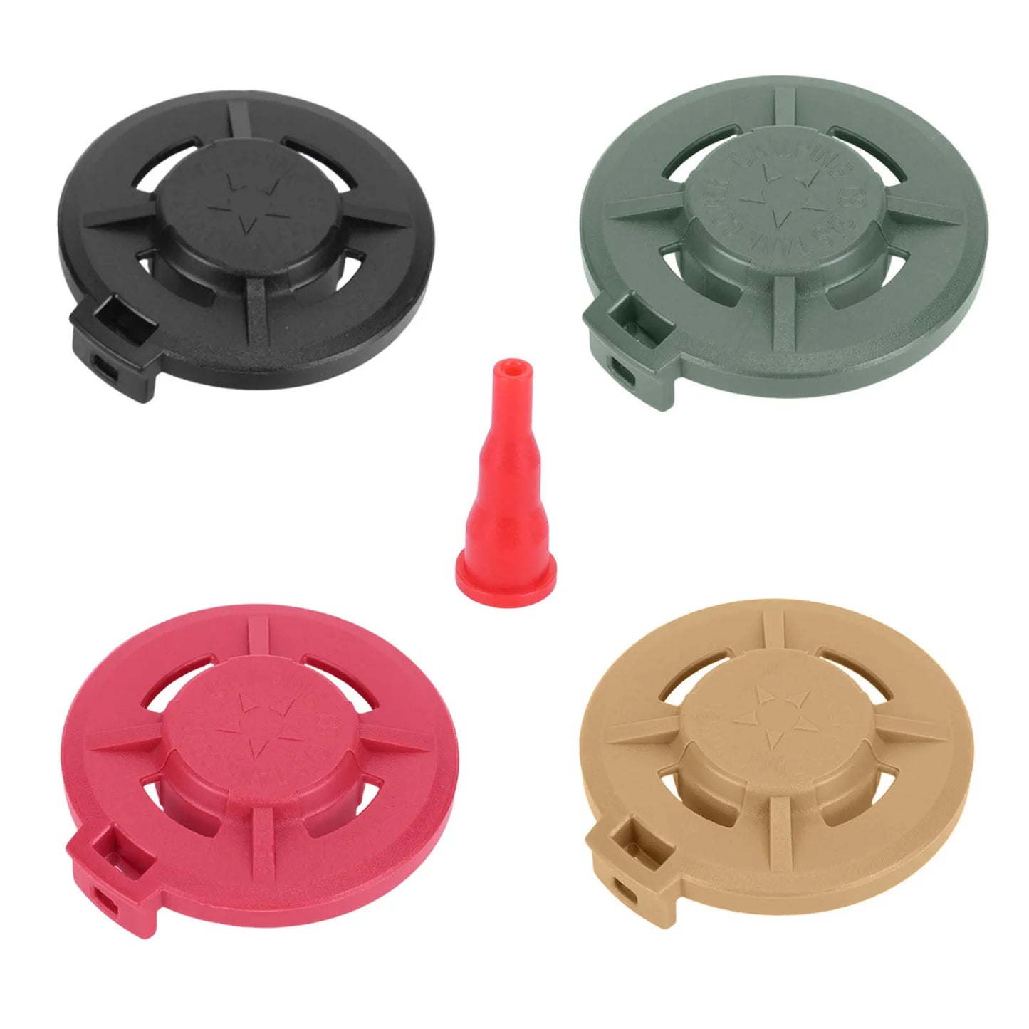 Four-color Long Gas Tank Protective Cover Caps Outdoor CB Tank Cassette Gas Tank Dust Cover Leak-proof Protective Cover Lids Peaceful Pleasures Health and Wellness Multicolor